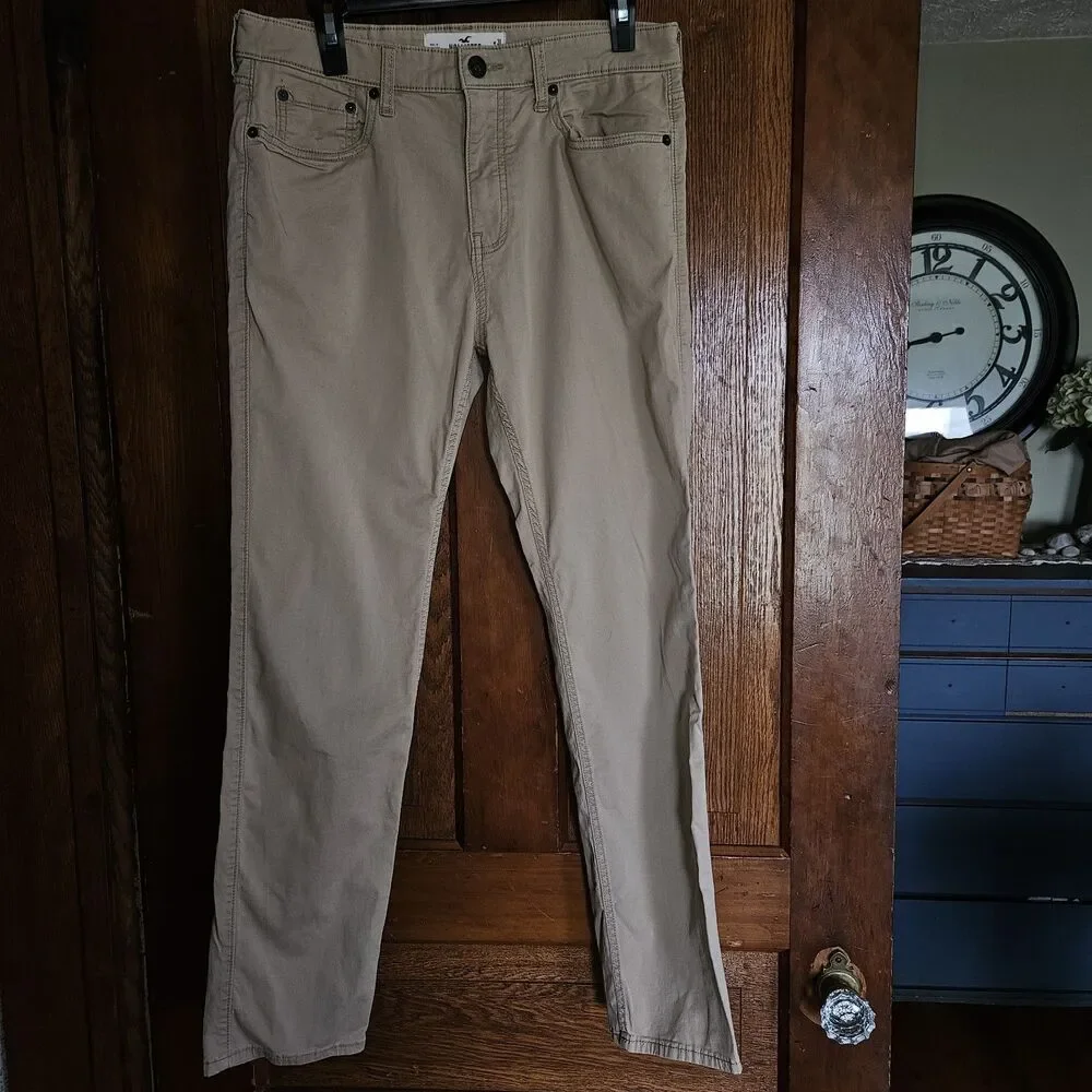 Hollister‎ Men’s Tan Skinny Chino Pants 31×32 | Epic Flex 5-Pocket